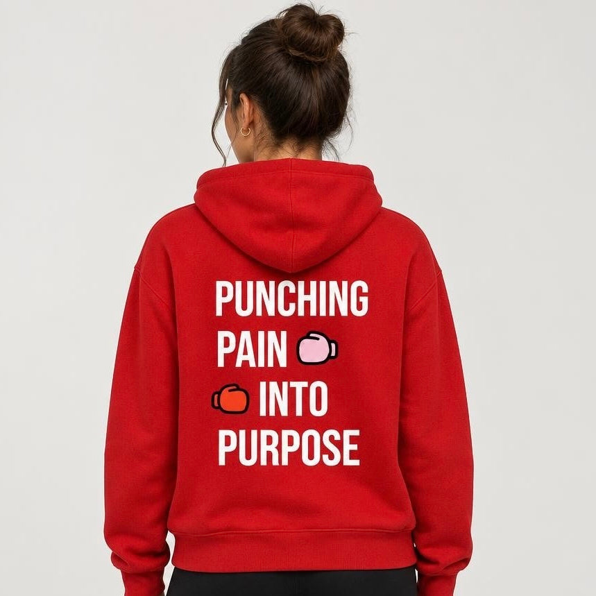 Unisex Pullover Hoodie Punching Pain Into Purpose