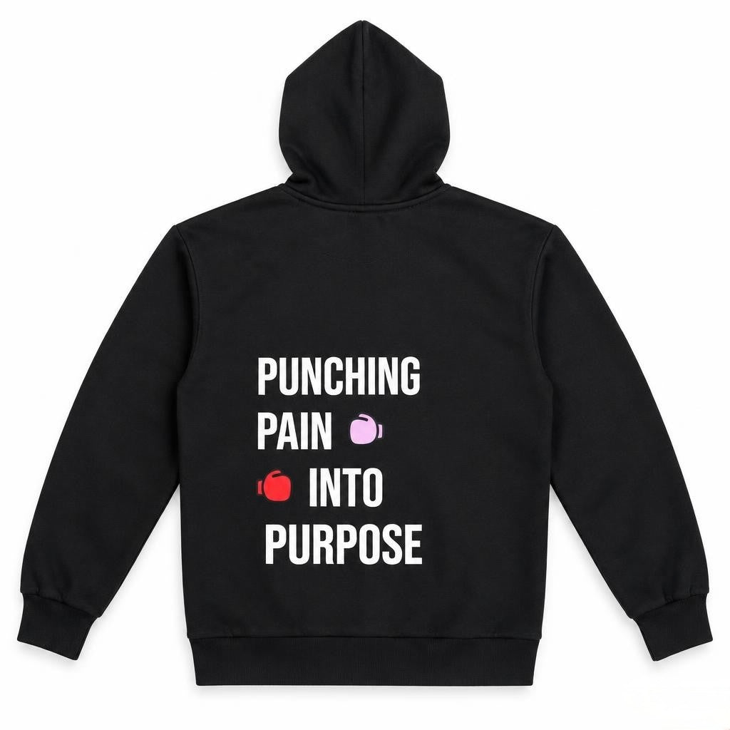 Unisex Full Zip Hoodie Punching Pain Into Purpose