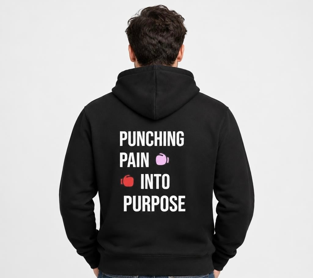 Unisex Full Zip Hoodie Punching Pain Into Purpose